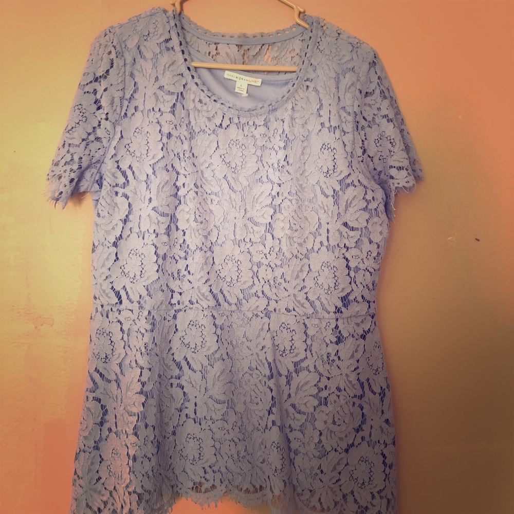 Blue Lace Blouse